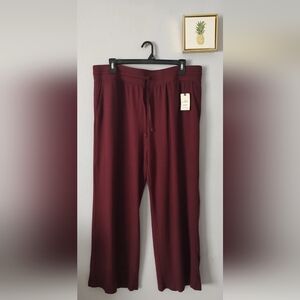 Terra Sky  Size 2x  pants pockets Burgundy Super Comfortable Relaxed New  Tags